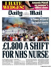 Daily Mail () Newspaper Front Page for 31 July 2014