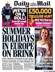 Daily Mail () Newspaper Front Page for 31 July 2021