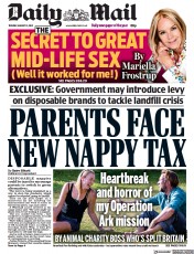 Daily Mail () Newspaper Front Page for 31 August 2021