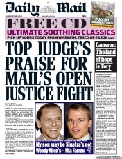 Daily Mail () Newspaper Front Page for 3 October 2013