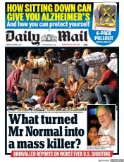 Daily Mail () Newspaper Front Page for 3 October 2017