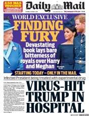 Daily Mail () Newspaper Front Page for 3 October 2020
