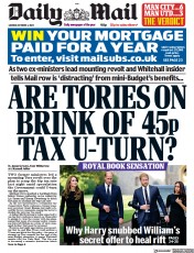 Daily Mail () Newspaper Front Page for 3 October 2022