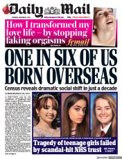 Daily Mail () Newspaper Front Page for 3 November 2022