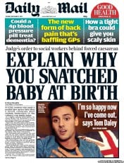Daily Mail () Newspaper Front Page for 3 December 2013