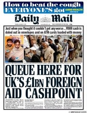 Daily Mail () Newspaper Front Page for 3 January 2017