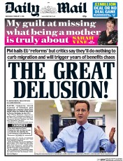 Daily Mail () Newspaper Front Page for 3 February 2016