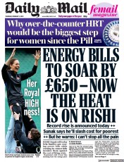 Daily Mail () Newspaper Front Page for 3 February 2022