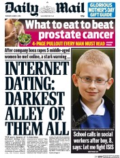 Daily Mail () Newspaper Front Page for 3 March 2016
