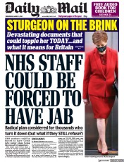 Daily Mail () Newspaper Front Page for 3 March 2021