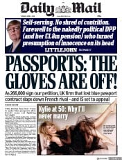 Daily Mail () Newspaper Front Page for 3 April 2018