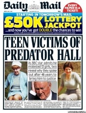 Daily Mail () Newspaper Front Page for 3 May 2013