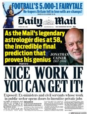 Daily Mail () Newspaper Front Page for 3 May 2016