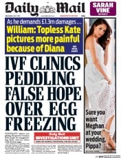 Daily Mail () Newspaper Front Page for 3 May 2017