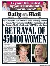 Daily Mail () Newspaper Front Page for 3 May 2018