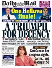 Daily Mail () Newspaper Front Page for 3 May 2021