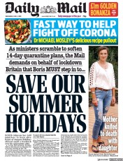 Daily Mail () Newspaper Front Page for 3 June 2020