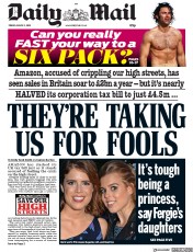 Daily Mail () Newspaper Front Page for 3 August 2018