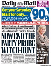 Daily Mail () Newspaper Front Page for 3 September 2022