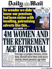 Daily Mail () Newspaper Front Page for 4 October 2019