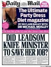 Daily Mail () Newspaper Front Page for 4 November 2017