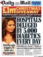 Daily Mail () Newspaper Front Page for 4 November 2019