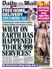 Daily Mail () Newspaper Front Page for 4 November 2022
