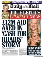 Daily Mail () Newspaper Front Page for 4 December 2017