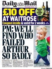 Daily Mail () Newspaper Front Page for 4 December 2021
