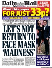 Daily Mail () Newspaper Front Page for 4 January 2023