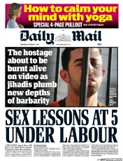 Daily Mail () Newspaper Front Page for 4 February 2015