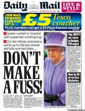Daily Mail () Newspaper Front Page for 4 March 2013