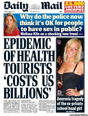 Daily Mail () Newspaper Front Page for 4 April 2013