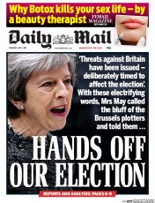 Daily Mail () Newspaper Front Page for 4 May 2017