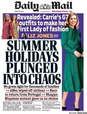Daily Mail () Newspaper Front Page for 4 June 2021