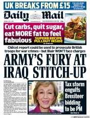 Daily Mail () Newspaper Front Page for 4 July 2016