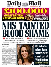 Daily Mail () Newspaper Front Page for 4 July 2017