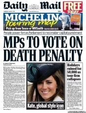 Daily Mail () Newspaper Front Page for 4 August 2011