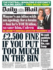 Daily Mail () Newspaper Front Page for 4 September 2017