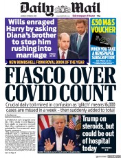 Daily Mail () Newspaper Front Page for 5 October 2020