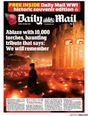 Daily Mail () Newspaper Front Page for 5 November 2018