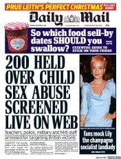 Daily Mail () Newspaper Front Page for 5 December 2017