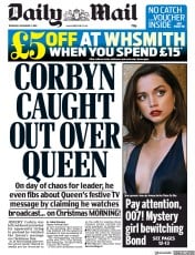 Daily Mail () Newspaper Front Page for 5 December 2019