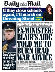 Daily Mail () Newspaper Front Page for 5 January 2022