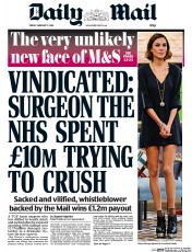 Daily Mail () Newspaper Front Page for 5 February 2016