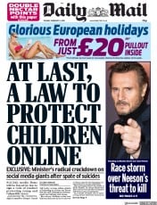 Daily Mail () Newspaper Front Page for 5 February 2019