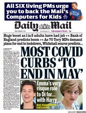 Daily Mail () Newspaper Front Page for 5 February 2021