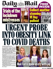 Daily Mail () Newspaper Front Page for 5 May 2020