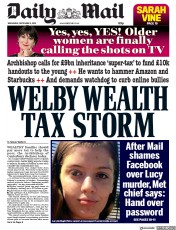 Daily Mail () Newspaper Front Page for 5 September 2018