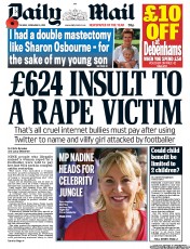 Daily Mail () Newspaper Front Page for 6 November 2012
